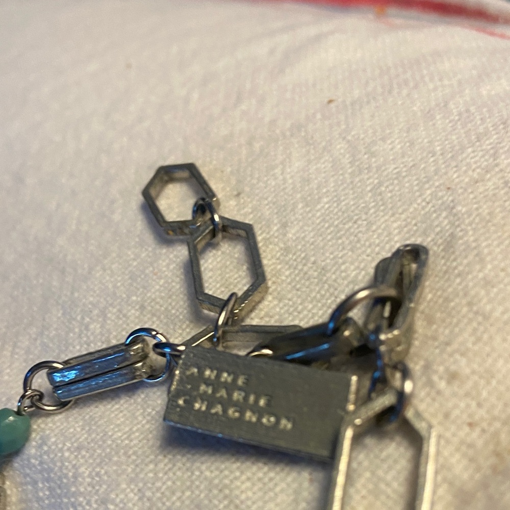 Anne Marie Chagnon Silver and Green adjustable Bracelet - Picture 2 of 5